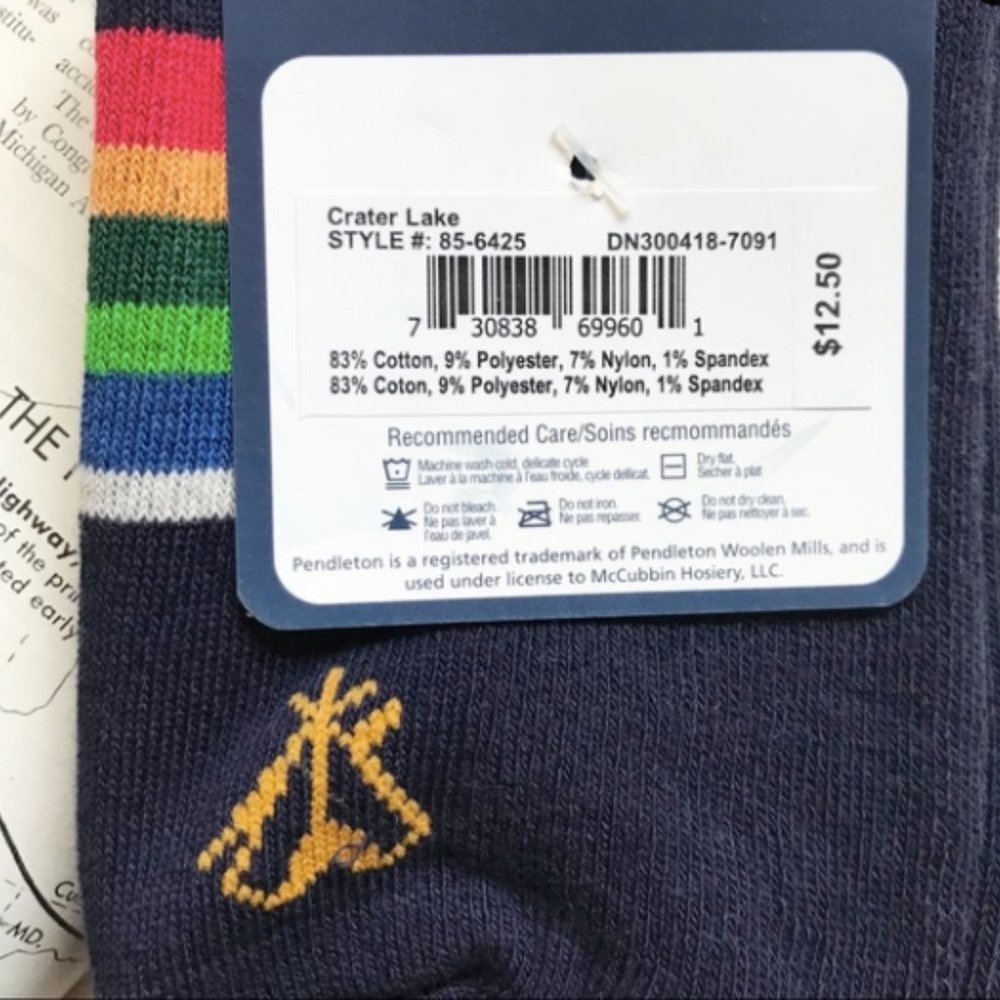 Pendleton UNISEX Crater Lake National Park Collection Stripe Socks Size Medium - Picture 6 of 13